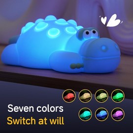 LEDHOLYT Night Light for Kids, Cute Silicone Nursery Crocodile Lamp with White Noise, NightLight for Baby and Toddler,Squishy Kawaii Bedside Lamp for Kids Room