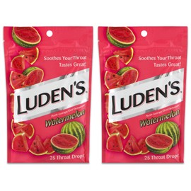Luden's Watermelon Cough Throat Drops, Pectin Lozenge/Oral Demulcent, 25-Count per Pack (2-Pack)
