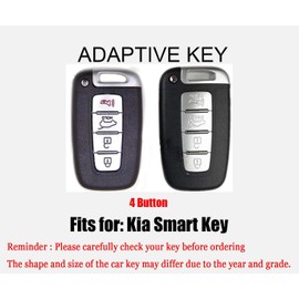 TECART Key Fob Cover Fit for Kia K5 K7 Soft TPU Key Case Keyshell Keychain Accessories Protector 4 Button Black