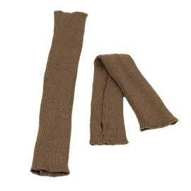 LERTREEUK Ladies Girls Knitted Gloves Cashmere Blend Long Arm Warmers Elbow Warmer Fingerless Mittens with Thumb Hole, khaki