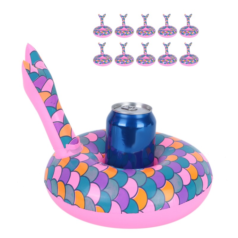 10pcs Inflatable Floating Drink Holders Beverage Cup Coasters for Swimming