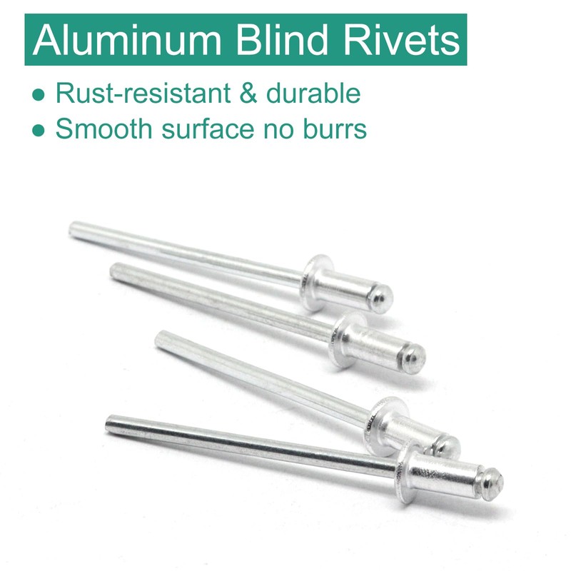 BUXIMN 330pcs 1/8" x 1/4" Pop Rivets, Aluminum Rivets Dome-Head