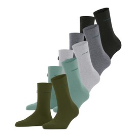ESPRIT Women's Solid Mix Multipack W So Cotton Plain Socks (Pack of 5), Multicoloured Black Grey Green 0020