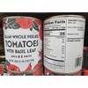 Trader Joe Italian Whole Peeled Tomatoes with Basil Leaf 28oz