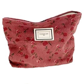 Bolsas de cosméticos para bolso, bolsa de maquillaje floral, rosa roja oscura | Bolsas organizadoras de bolso, Neceser de viaje con cremallera, Bolsa 