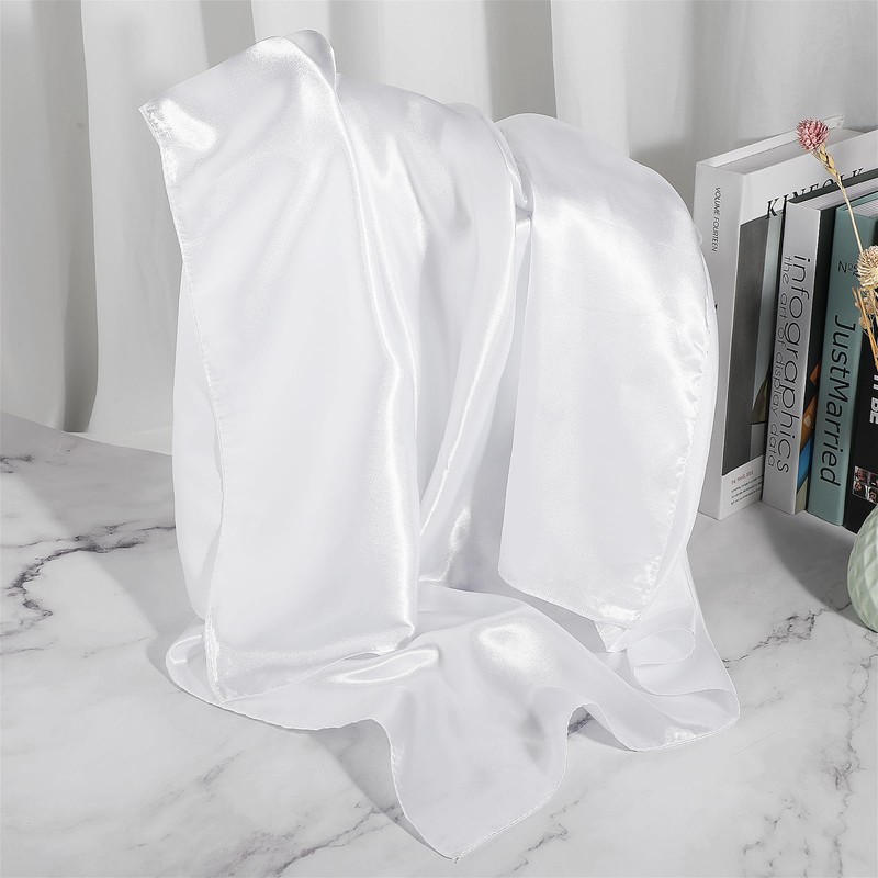 Andibro 35" Large Square Satin Head Scarf, Silk Shiny Solid