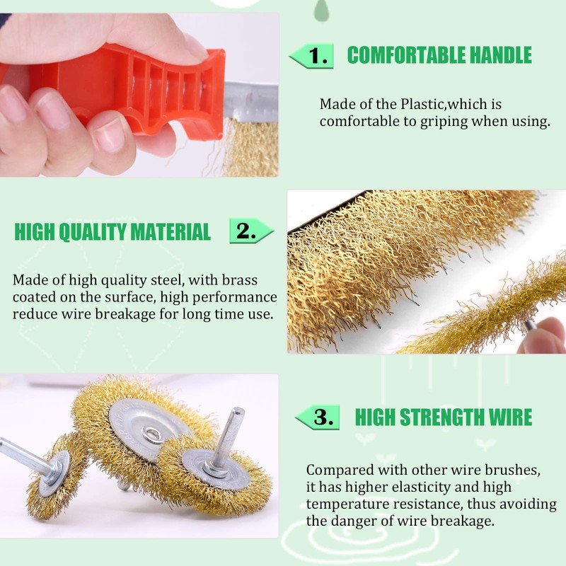 Keadic 9Pcs Alloy Steel Wire Wheel Brush Set with 80