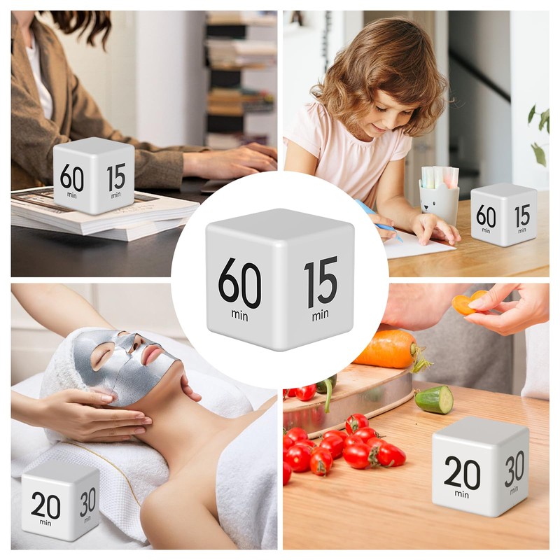 Lichamp Desktop Digital Timer,Gravity Sensor Timer Cube with LED Display,Square