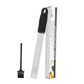 OptiPro Grater Cheese Sharpener Julienne Garlic Grater Daikon Grater Ginger Grater Protective Cover with Cleaning Brush (Black)