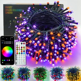 RGB Christmas Lights Smart Color Changing, 66ft 200 LED Waterproof String Lights with Remote & App Control & Timer, Music Sync Multiple Modes Twinkle Light Indoor Outdoor for Xmas Tree Home Decoration
