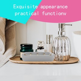 Aoheuo Modern Bamboo Fiber soap Holder and soap Dish Combination (Removable),5.12 Long by 3 Wide, 0.98 inches high, Used in Kitchens, bathrooms, and bar Sinks (White(2 Pack))