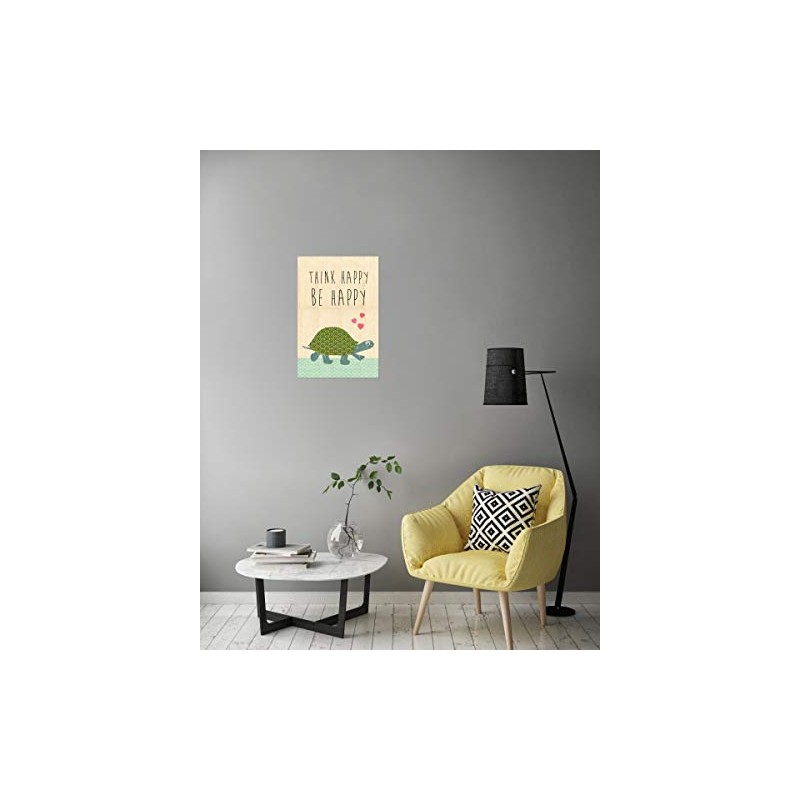 artboxONE Poster 30 x 20 cm Typography Think Happy -