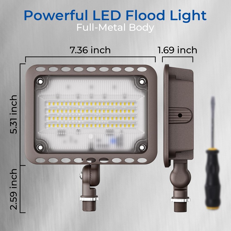CINOTON 65W LED Flood Lights Outdoor, IP65 Waterproof Exterior Security