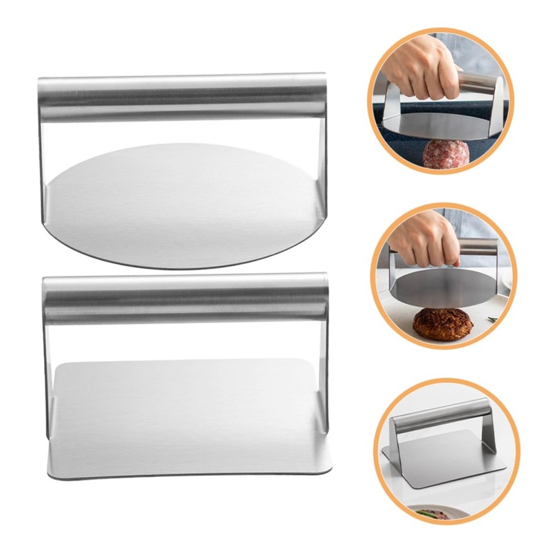 KONTONTY 2Pcs Stainless Steel Burger Press Patty Maker Tool for