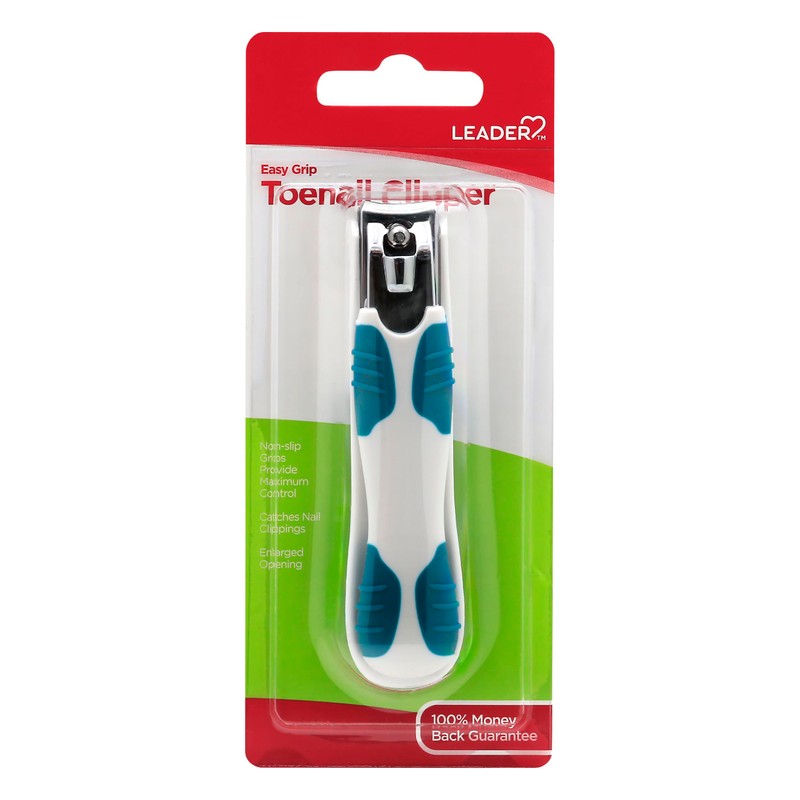Leader Toenail Clipper for Adults, Easy Grip Nail Clipper, White