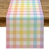 Pudodo Easter Buffalo Plaid Check Table Runner Spring Holiday Farmhouse