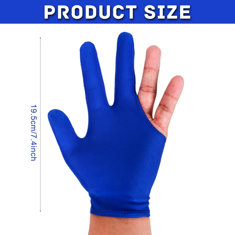 Aruicheng Billiards Glove 2 Pcs Three Finger Pool Glove Universal