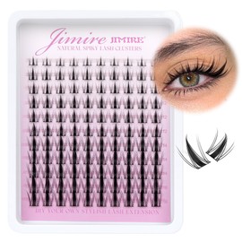 JIMIRE Fairy Lash Clusters Natura Look Manga Lashes Cluster Wispy D Curl Cluster Eyelash Extensions 110 Pcs Wispy Individual Lashes Wet-Look 8-16MM Lash Extension with Invisible Lash Band