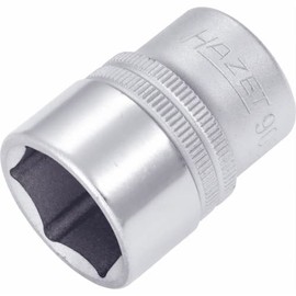 HAZET Hex Socket 900-21 | 12.5 mm Square Drive, Flat Width 21 mm Knurled | Chrome Plated and Polished Socket for Manual Operation