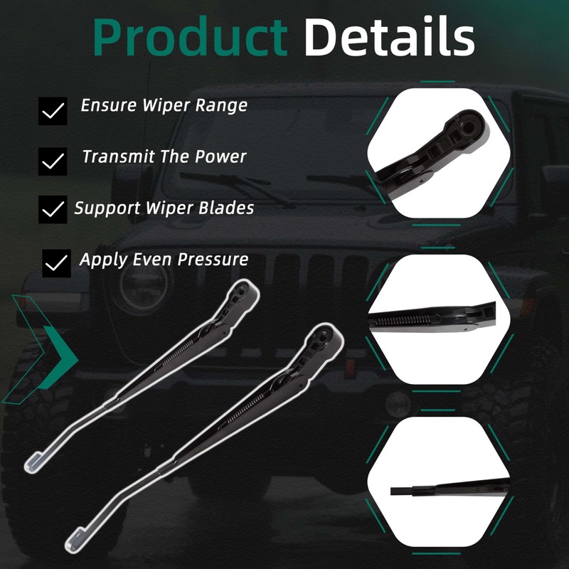 Riyhch Front Windsheild Wiper Arm,for Jeep Wrangler JK/JKU 2007 2008