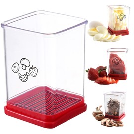 Cup Cutter,Fruit and Vegetable Speed Slicer with Push Plate,Egg Slicer Fruit Slicer Cup,Stainless Steel Banana Strawberry Slicer,Kitchen Portable Slicing Tool, Quickly Making Soft Fruits Salad (1 PCS)