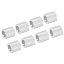 PATIKIL 8 Pcs 8mm Wire Rope Stop Sleeves Aluminum Crimp Loop Sleeves for Wire Rope and Cable Ferrule Silver