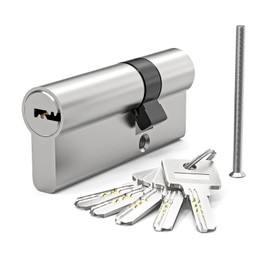 MANICAF Profile Cylinder 25/45, Locking Cylinder, Euro Cylinder Lock, Locking Cylinder on Both Sides, Cylinder Lock 70 mm with 5 Brass Keys