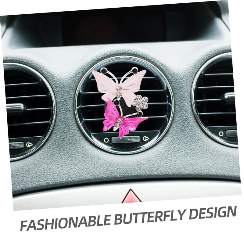Alipis 3pcs Butterfly Air Vent Clips Cute Bling Car Accessories