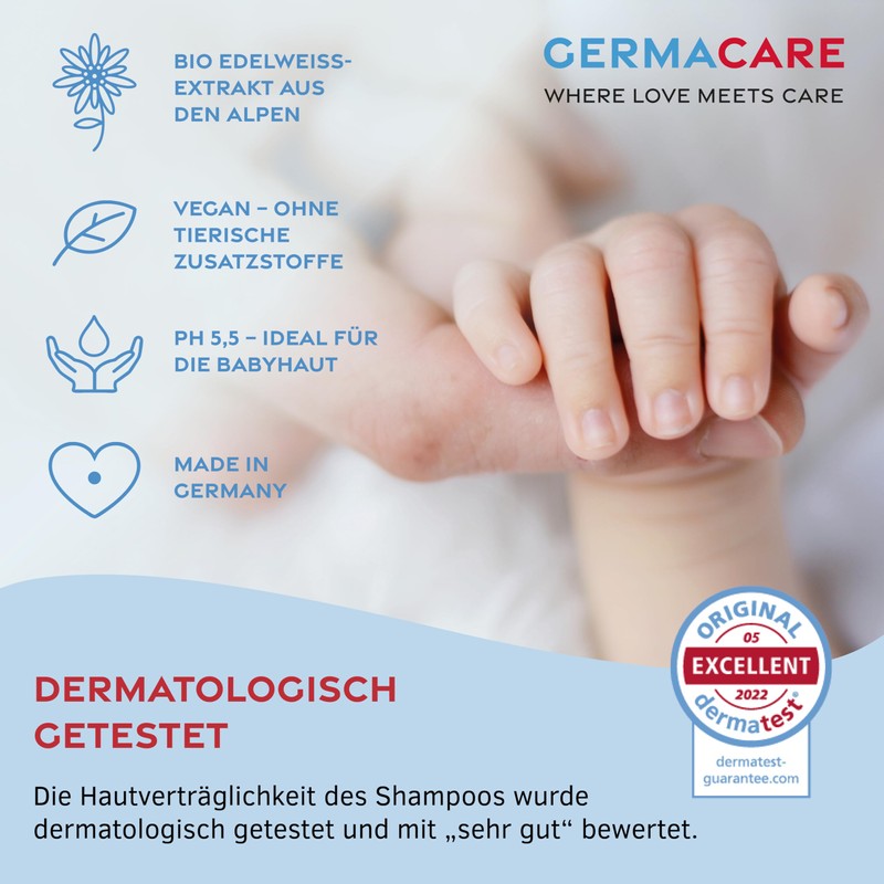 GERMACARE Baby Shampoo - 200ml - Mild Baby Shampoo for