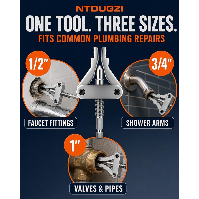 Universal Broken Pipe Extractor with Adjustable Jaws Tool 1/2 to