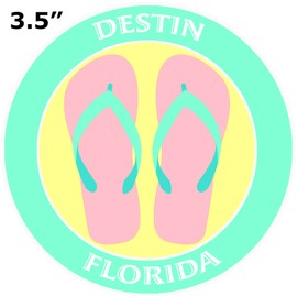 Athena Brands Flip Flops Destin Florida - Car Truck Window Bumper Graphics Sticker Decal - Sea Grass Green