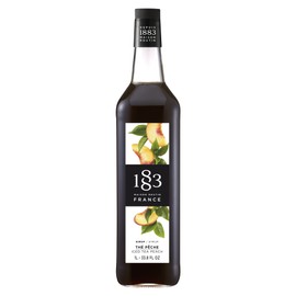 1883 Iced Tea Peach Syrup for Drinks, Made in France, 1 Liter Glass Bottle