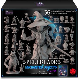 Wildspire Spellblades & Enchanted Objects for DND Miniatures 28mm-32mm Player-Characters, NPC Bulk D&D Minis Unpainted Dungeons & Dragons Figures Accessories for Fantasy Tabletop RPG DND Pathfinder