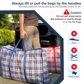 Laundry Bag, Extra Large (XL) Laundry Bags Heavy Duty Storage Bags Reusable Strong Zip Large Boxes for Moving House Clothing & Wardrobe Storage 2 Bags Blue Colour