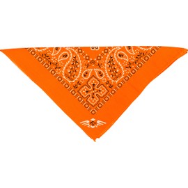 XXL Velour Neckerchief Made of 100% Cotton, 70 x 70 cm, Unisex Bandana, Neckerchief, Extra Large, Paisley Orange