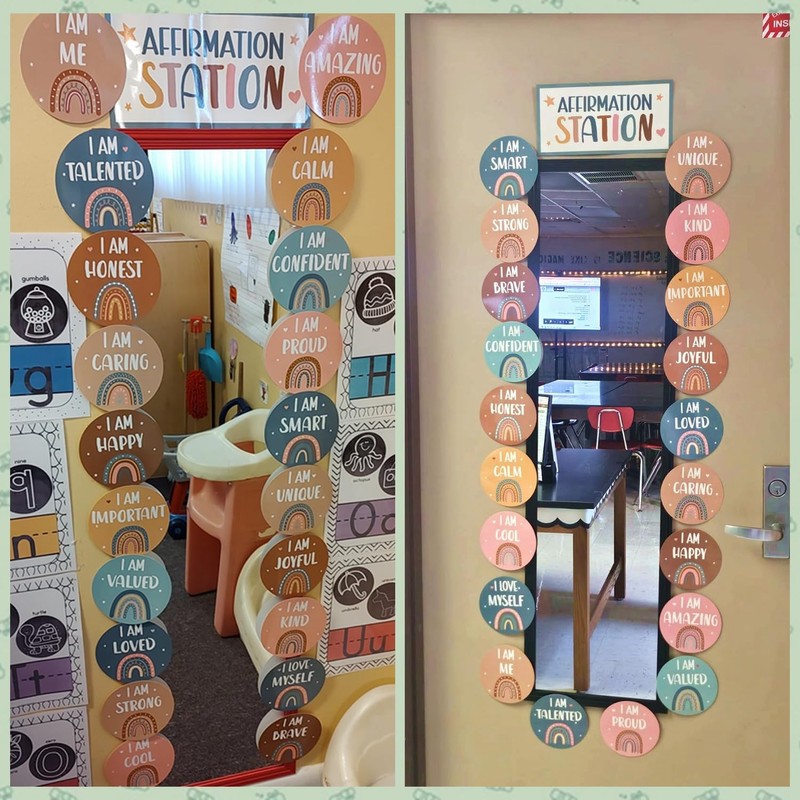 Boho Affirmation Station Bulletin Board Motivational Posters Mirror Growth Mindset