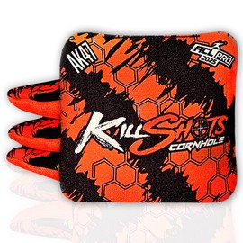 Killshots Cornhole | AK47 Series | Limited Edition | ACL Pro Certified Cornhole Bags | Premium Quality | Dual-Speed | Durable & Weather Resistant | Set of 4 Bags (Honeycomb Orange)