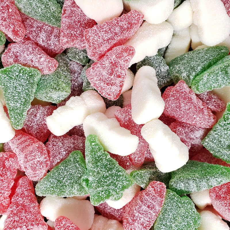Candy Retailer Sanded Christmas Gummi Trees & Snowmen 1 Lb