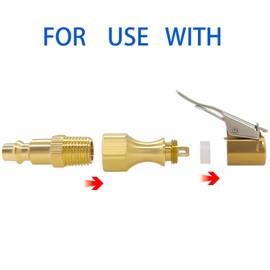 MACHSWON 2 Pcs Tire Air Chuck Open Flow Brass Air Nozzle with Air Quick Connector Heavy Duty Lock On Tire Chuck with Clip for Inflator Gauge Compressor Accessories Car