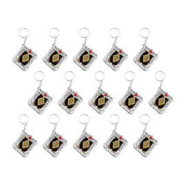 Hitopin 15PCS Mini Quran Keychain, Muslim Keychain, Mini Quran Book Key Chain, Islamic Hanging Key-ring, Muslim Jewelry Key Accessories, for Souvenir Gifts Bag Purse Handbag Ornament, Silvery