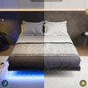 Liians Full Size Modern Floating Bed Frame with Smart LED