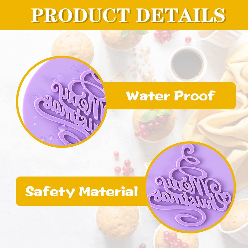 AWAVM Purple Round Cookie Mould, Merry Christmas Cookie Acrylic Baking