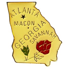 Wholesale Lot of 50 Georgia Enamel State Map Hat Cap Lapel Pin (ACE - 611)