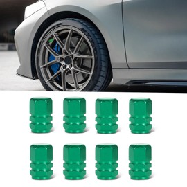 8PCS Car Tire Stem Valve Caps, Aluminum Alloy Hexagonal Valve Cap, Corrosion Resistant Car Tire Air Cap Set, Universal Colored Dust Valve Cover for Cars Trucks Motorcycles SUVs and Bikes