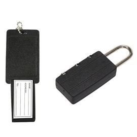 3-Digit Dial Combination Lock - Black Includes Name Tag 3ea