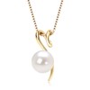 DENGGUANG Gold Plated Pearl Necklace, Freshwater Cultured Single White Pearl