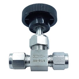 HongBoW Hardware Stainless Steel 304 Instrument Gas Needle Valve 1/4inchTube OD Double Ferrule Compression Fitting 1000 Psi SS304 1/4inch OD