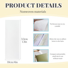 BOROLA Disposable Portable Non-Woven Hair Removal Strips 1.3x4 Inches for Beauty Body Care, Beeswax Special White Paper（10 Pcs）