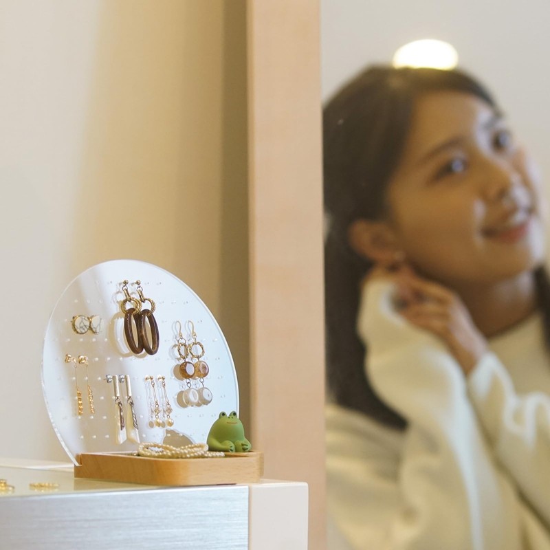 TOSMU Earring Holder Wood Earring Stand Stud Earrings Accessories 7013