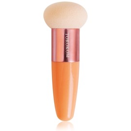 1 esponja de maquillaje para base de maquillaje, esponja, mezcladora, cosméticos, esponja de maquillaje, herramienta con mango para polvos, corrector, productos de belleza (color de piel)
